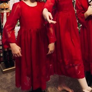 Red formal girls dress